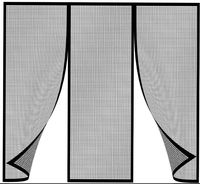 Fournisseur de rideaux noirs en fibre de verre de 100*210 cm, moustiquaire magnétique pour portes et fenêtres