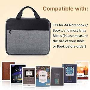 Muestra Gratuita de Bolsos Grandes para Biblia, Estuche para Transportar Libros, Bolsos de Iglesia, Protector de Biblia con Cremallera - Product Image 5