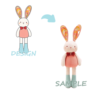 Poupée en peluche personnalisée en vinyle, lapin en peluche sur mesure par un fabricant de jouets professionnel - Product Image 1