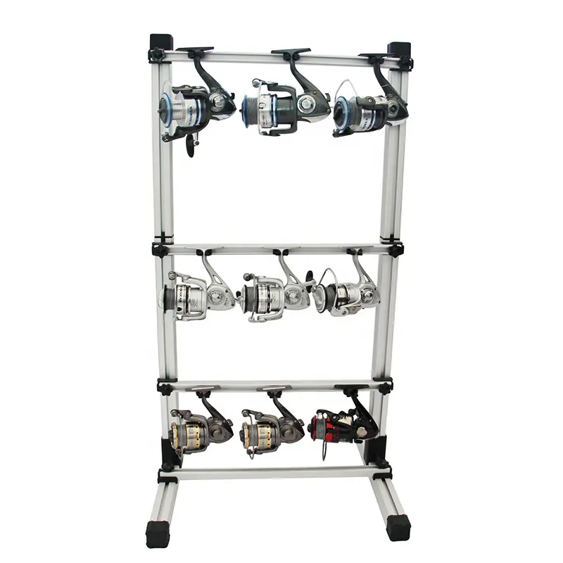 Novo Alumínio Pesca Rod Display Rack Multifuncional Pesca Reel Display Rack