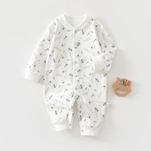 Ropa de Bebé Recién Nacido, Mono de Algodón Puro Unisex para Primavera y Otoño, Tejido con Etiqueta, Sin Costuras - Product Image 1
