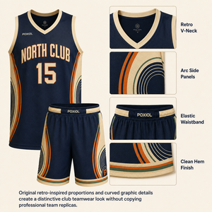 Ensemble d'uniformes de basketball rétro personnalisés haut de gamme – Maillot et short sublimés, inspirés des classiques du hardwood, pour clubs et merchandising d'équipes - Product Image 6