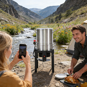 Buitenbrander voor kalkoenfrituurpan, aluminium kookpot voor kalkoenfrituur en langoestenboiler - Product Image 1