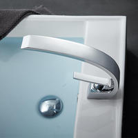 Grifo de Lavabo Moderno con Válvula de Disco Cerámica, Acabado Cromado, Monomando, Cascada, Mezclador de Agua Fría/Caliente para Lavabo de Baño