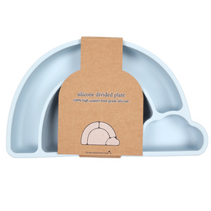 Assiette en silicone pour enfants, sécuritaire pour les aliments, avec compartiments, ventouse, assiette en silicone pour bébé - Product Image 3