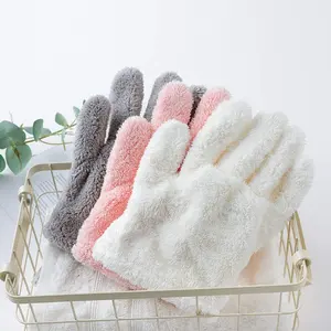 Guantes de microfibra para secar el cabello, guantes de secado rápido, absorción de agua, guantes para secar el cabello, guantes para el cabello, mitones