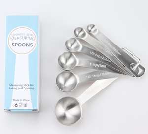 Cucharas Medidoras Premium de Acero Inoxidable 18/<span class=keywords><strong>8</strong></span>, Juego de Cucharas Medidoras y <span class=keywords><strong>Tazas</strong></span>, Cucharón Pequeño con Medidas Métricas - Product Image 5