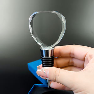 Tapón de Botella de Vino de Cristal en Forma de Corazón en Blanco al por Mayor con Grabado Láser 3D Personalizable, Regalo Ecológico - Product Image 1