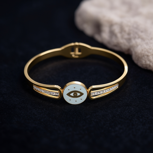 Classic and Trendy Gold Plated Zinc Alloy Cuff <b>Bracelet</b> Diamond Bezel Setting for Gift - Product Image 3