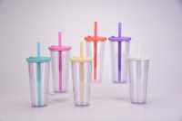 BOBA 700 ML gobelet Double couche grande capacité matériau de qualité alimentaire Transparent personnalisé paille Drinkware produit
