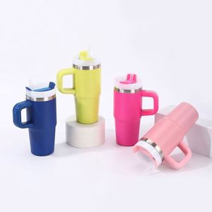 Car Handle Travel <b>Mug</b> 14oz Tumbler Vacuum Insulated Double Wall Stainless Steel Lid Straw Non-Slip - Product Image 5