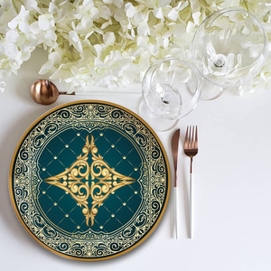 Assiette en céramique personnalisée, élégante et luxueuse, peinte à la main, joyeux anniversaire, pour restaurant, hôtel, fête, usage domestique - Product Image 3