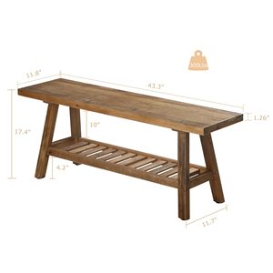 Banco de madera de granja con almacenamiento, otomana de almacenamiento largo <span class=keywords><strong>para</strong></span> pasillo, <span class=keywords><strong>cocina</strong></span>, sala de estar, muebles de extremo de cama, banco de madera - Product Image 6