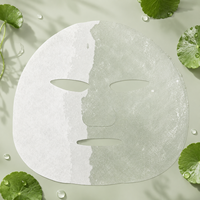 Masque facial en tissu non tissé Y176 biodégradable en fibres de soie de Centella Asiatica blanche, anti-inflammatoire et détoxifiant