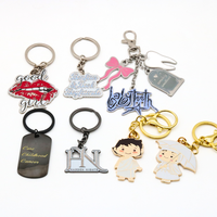 Porte-clés en métal de luxe personnalisé, logo d'entreprise 2D 3D, pendentif mignon kawaii pour sac à dos, cadeau, porte-clés en métal émaillé