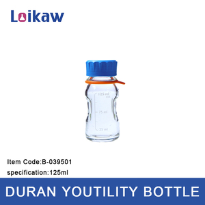 Bottiglia in Vetro Borosilicato 3.3 Classica per Laboratorio Loikaw, con Tappo a Vite, Bottiglia Ambrata da 100ml per Reagenti Duran - Product Image 4