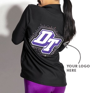 Veste de gymnastique noire équipement d'entraînement Cheerleading échauffements femmes filles tenues de gymnastique par Sublimation personnalisées - Product Image 4