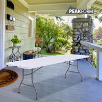 Table à tréteaux pliable en plastique HDPE portable promotionnel de 1.8m pour fête en plein air