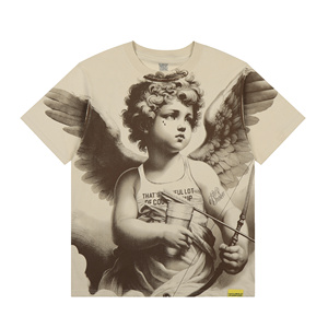 T-shirt d'été personnalisé pour <span class=keywords><strong>homme</strong></span>, 100% coton, anti-boulochage, tricoté, style Hip Hop Streetwear, à manches courtes, motif COUGH SYRUP Cupid <span class=keywords><strong>Tattoo</strong></span> - Product Image 5