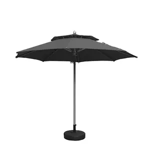 Produttore di ombrelli da giardino tessuto decorativo gale americano parti a manovella all'ingrosso doppia base in resina parasole stampa moderna