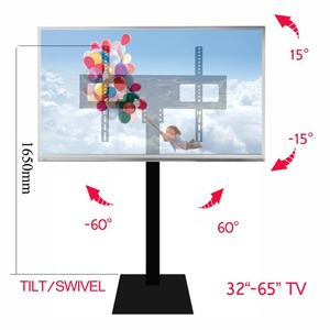 <span class=keywords><strong>Support</strong></span> de télévision à écran plat en acier (1650 mm de haut) <span class=keywords><strong>inclinable</strong></span>, pivotant, à mouvement complet, pour téléviseurs LED LCD de <span class=keywords><strong>32</strong></span> à <span class=keywords><strong>65</strong></span> pouces, chariot pour téléviseur plasma, <span class=keywords><strong>support</strong></span> de sol - Product Image 2