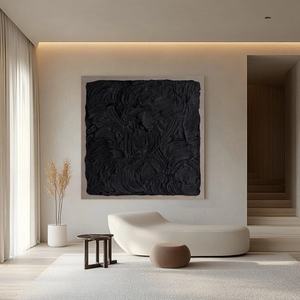 Art mural 3D carré noir abstrait minimaliste, décoration fantastique, art moderne sur toile, art mural pour la décoration de la maison et la galerie - Product Image 4