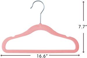 衣類用クリップ付きファッションベルベットキッズクロスハンガー省スペース滑り止めハンガー - Product Image 2