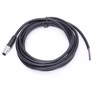 M12 Connector Wire Harness Processing Straight End 3-pin Strip Wire 5-core Waterproof Joint Board Front