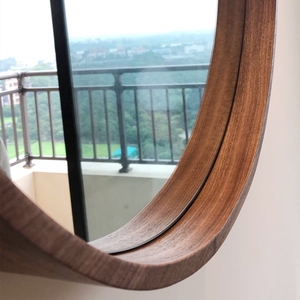 <span class=keywords><strong>Espejo</strong></span> Redondo de Madera Maciza, <span class=keywords><strong>Espejo</strong></span> Decorativo Redondo de Madera - Product Image 5