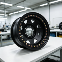 Nuevas Llantas de Acero de 15 Pulgadas con Diseño Multirradio, 100mm PCD, Orificio Triangular, Acabado Negro Antideslizante para SUV, JEEP, Todoterreno y Autos de Pasajeros