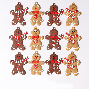 12 pièces ornements suspendus d'arbre <span class=keywords><strong>de</strong></span> Noël ornements d'homme en pain d'épice en PVC pour la décoration <span class=keywords><strong>de</strong></span> la maison - Product Image 2