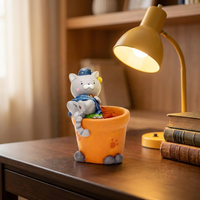 ROOGO-Mini boîte à fleurs en résine pour chat, accessoire amusant, pour décoration de rebord de fenêtre