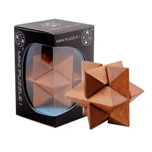 Bán buôn OEM bằng gỗ não trêu ghẹo Iq câu đố bằng gỗ Cube tám bát quái khóa lồng vào nhau luban khóa cho bé - Product Image 1