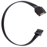 Kabel Daya Hard Drive SATA 1-ke-1 15Pin Male ke Female 1-ke-2 Terlindung Fleksibel Tinggi untuk Mesin Industri