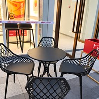 Ensemble de table et de chaises rondes d'extérieur, imperméable, léger, résistant aux UV, meubles de patio modernes