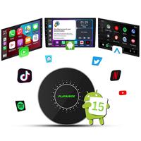 PlayAiBox Android 15, Caja Inalámbrica Carplay con IA, Qualcomm 6350, 8GB+128GB, Red 5G, GPS Integrado, Multimedia para Auto, YouTube, Netflix
