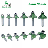 LAVIE 1Pc 8Mm Sudut Putaran Atas Router Bit dengan Bantalan untuk Kayu Alat Tungsten Carbide Milling Cutter MC02022