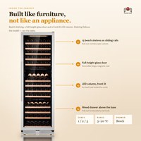 Réfrigérateur à vin sur mesure Minghou pré-assemblé, capacité de 46 163 bouteilles, réfrigérateur à vin sous comptoir, capacité de stockage de 300 bouteilles