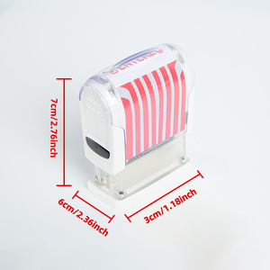 Tampon encreur pré-encré en plastique avec encre rouge intégrée, impression numérique pour usage bureautique, gestion efficace des documents - Product Image 4