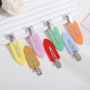 Pinza para el pelo de plástico sin abolladuras plana pico de pato personalizada, estilismo para el cabello, maquillaje, sin arrugas, sin arrugas, sin doblar, pinza para el pelo - Product Image 3