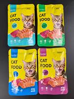 Sauce à la viande Furzo pour chats, nourriture humide, saveurs variées, thon, maquereau, poisson d'océan, riche en protéines et en viande, friandises digestives pour chats, 80 g