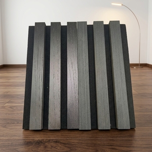 Panneau acoustique en lattes <span class=keywords><strong>de</strong></span> <span class=keywords><strong>bois</strong></span> fumé <span class=keywords><strong>de</strong></span> couleur foncée pour lieux haut <span class=keywords><strong>de</strong></span> gamme - Product Image 4