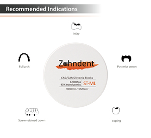 Zahndent ST-ML multilapis cad kedokteran gigi cam zirkonia blok untuk gigi tiruan laboratorium gigi - Product Image 5