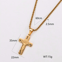 Liontin Salib Berongga Yesus Kristen Santo Benediktus Bahan Stainless Steel Perhiasan Fashion Kalung untuk Pria Grosir Baru 2026