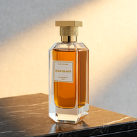 Botella de Perfume Vacía de 100 ml, Transparente y Brillante, con Fondo Grueso, Tapa de Aleación de Zinc Zamac Dorada/Plateada, con Paquete de Regalo