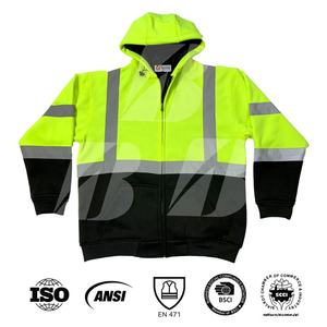 Veste de sécurité haute visibilité imperméable conforme aux normes ANSI CLASSE 3 et EN ISO 20471 CLASSE 2, avec logo personnalisé, doublure et fermeture éclair en laiton. - Product Image 2