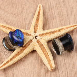 Maßgefertigte Handgemachte Glas-Ohrdehner Set Ohr-Expander Gewichte Flesh <span class=keywords><strong>Tunnels</strong></span> Piercing Körperschmuck Hochzeit - Product Image 4