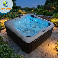 Bain à remous autoportant en acrylique avec hydromassage, design moderne, spa à jets d'air, bain à remous Balboa pour usage hôtelier