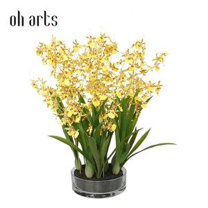 Oh Arts <b>Best</b> Selling <b>Artificial</b> Orchid Flowers Wholesale Silk Flowers Real Touch Orchid in Glass Pot for Living Room Decoration - Product Image 1