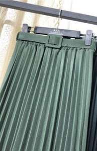 Gonna da donna a vita alta Ecowalson gonne Midi a pieghe in tinta unita Vintage e tinta unita alla signora colori alla moda semplici - Product Image 5